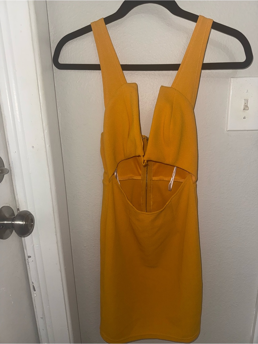 Mustard Yellow Cutout Bodycon Dress